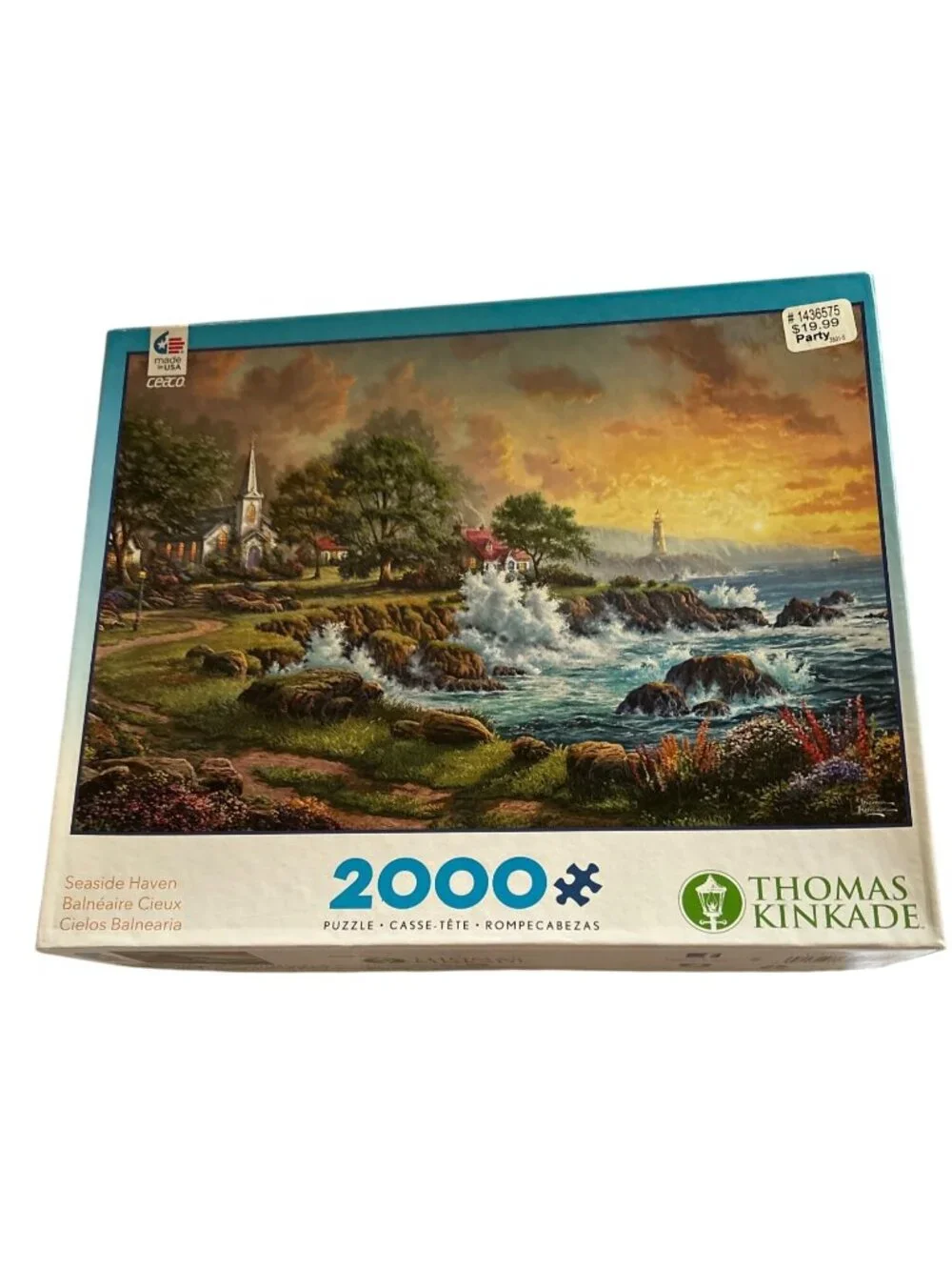 Seaside Haven 2000 Piece Jigsaw Puzzle Thomas Kinkade Ceaco Made In USA
